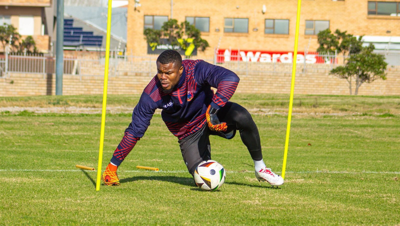 Former Chippa United goalkeeper Stanley Nwabali at a training session