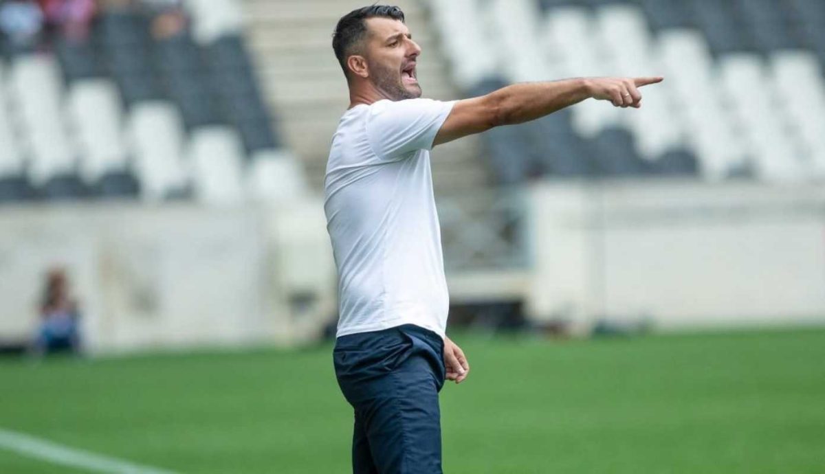 TS Galaxy coach Adnan Beganovic giving instructions on the touchline