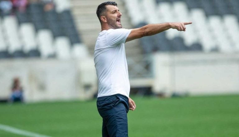 TS Galaxy coach Adnan Beganovic giving instructions on the touchline