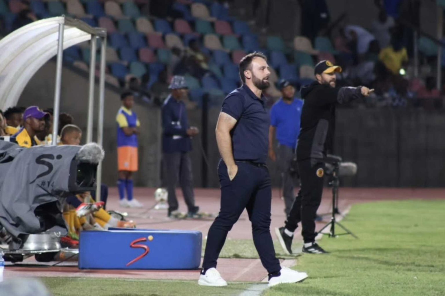 Marumo Gallants coach Alexandre Lafitte giving instructions during a match against Kaizer Chiefs