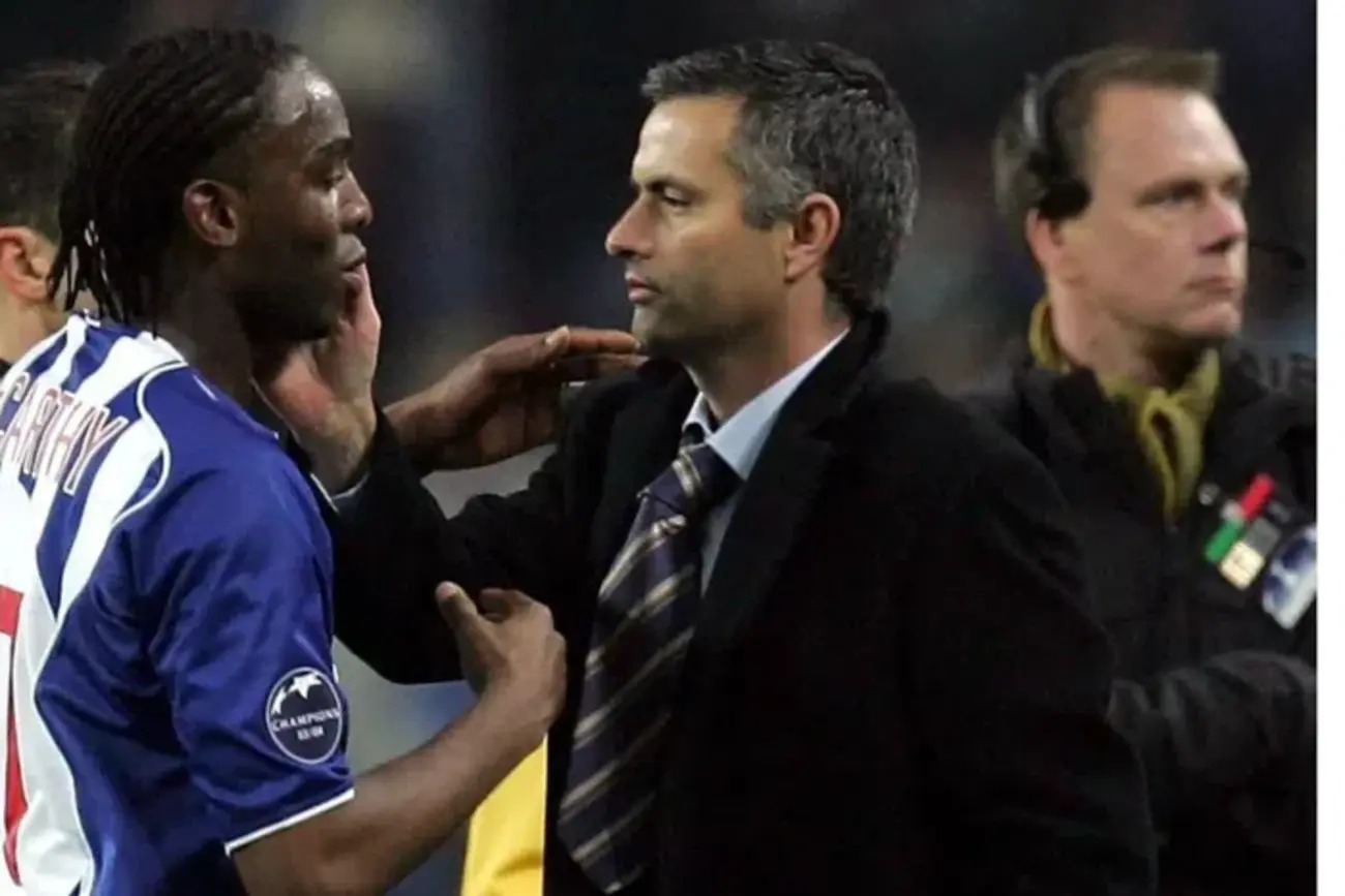 Benni McCarthy with Jose Mourinho during their time at FC Porto