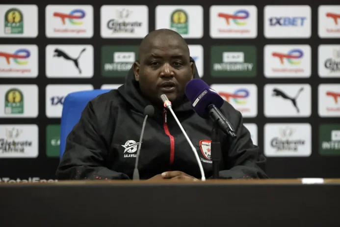 Botswana national team coach Morena Ramoreboli speaking