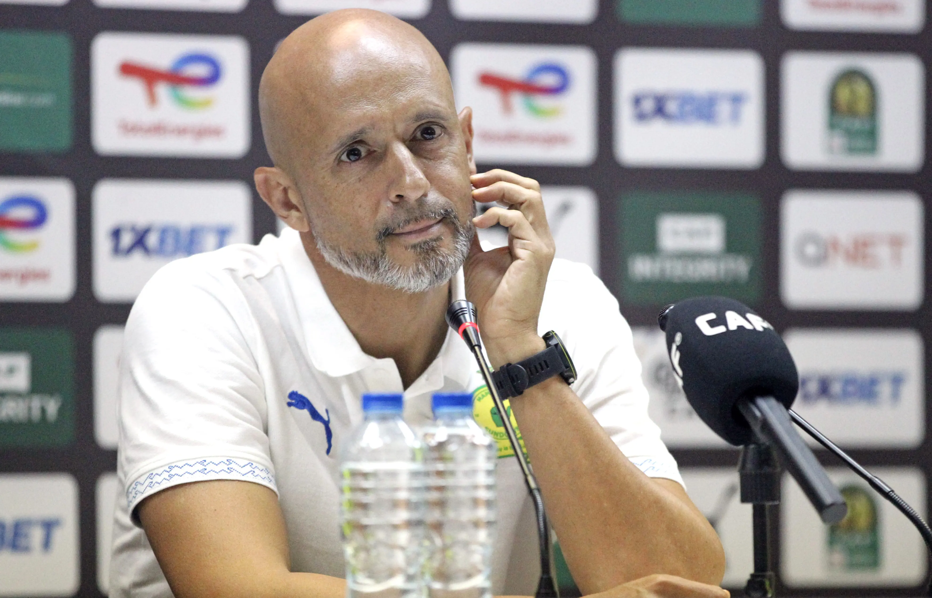 Coach Miguel Cardoso of Mamelodi Sundowns in a presser