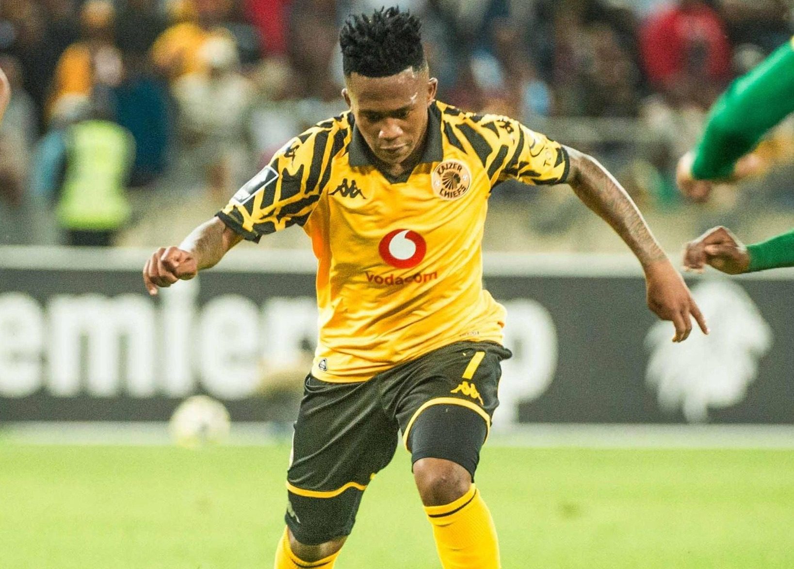 Kaizer Chiefs midfielder Mduduzi Shabalala in action