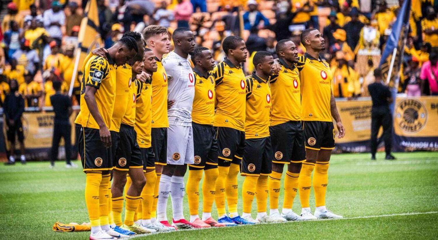 Kaizer Chiefs players observing a monent of silence
