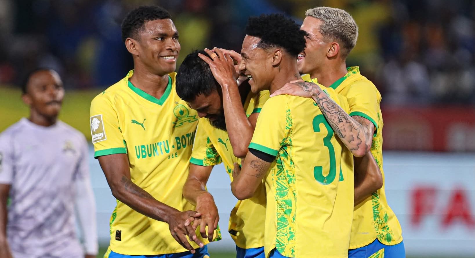 Mamelodi Sundowns players celebrating