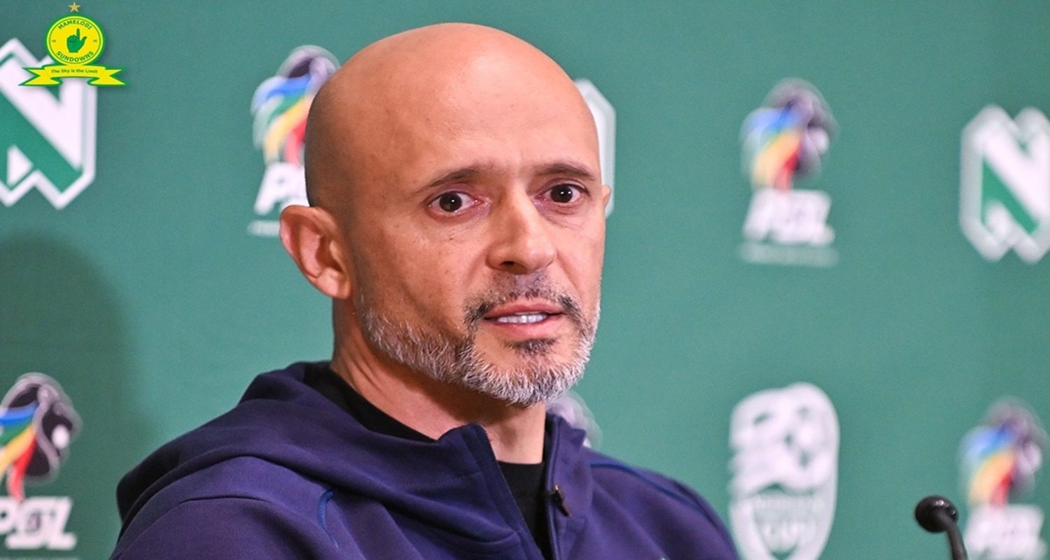 Miguel Cardoso addressing the media