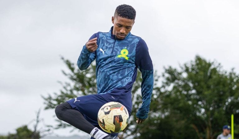Monnapule Saleng at Mamelodi Sundowns training session