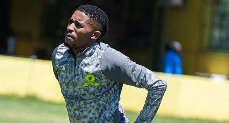 Monnapule Saleng during Mamelodi Sundowns' training session