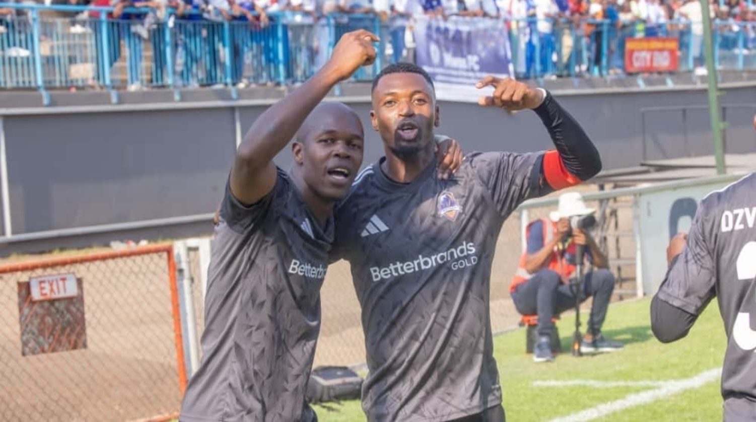 The Musona brothers, Knowledge and Walter celebrating a goal