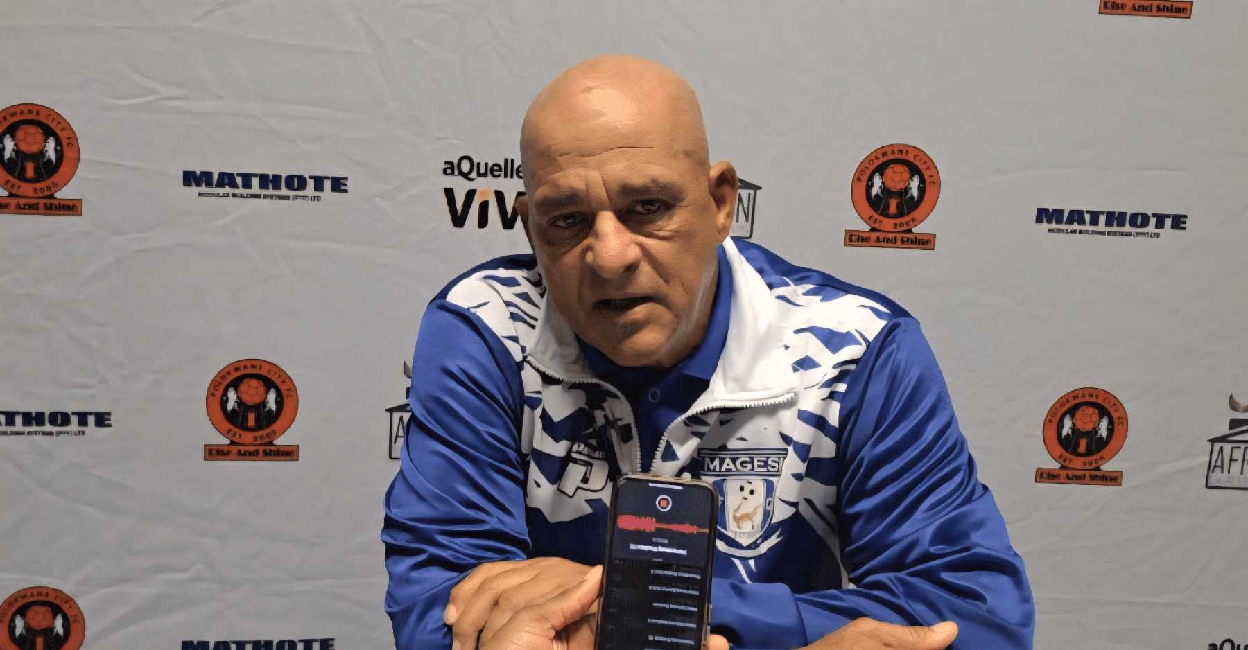Owen Da Gama addressing the media while at Magesi FC