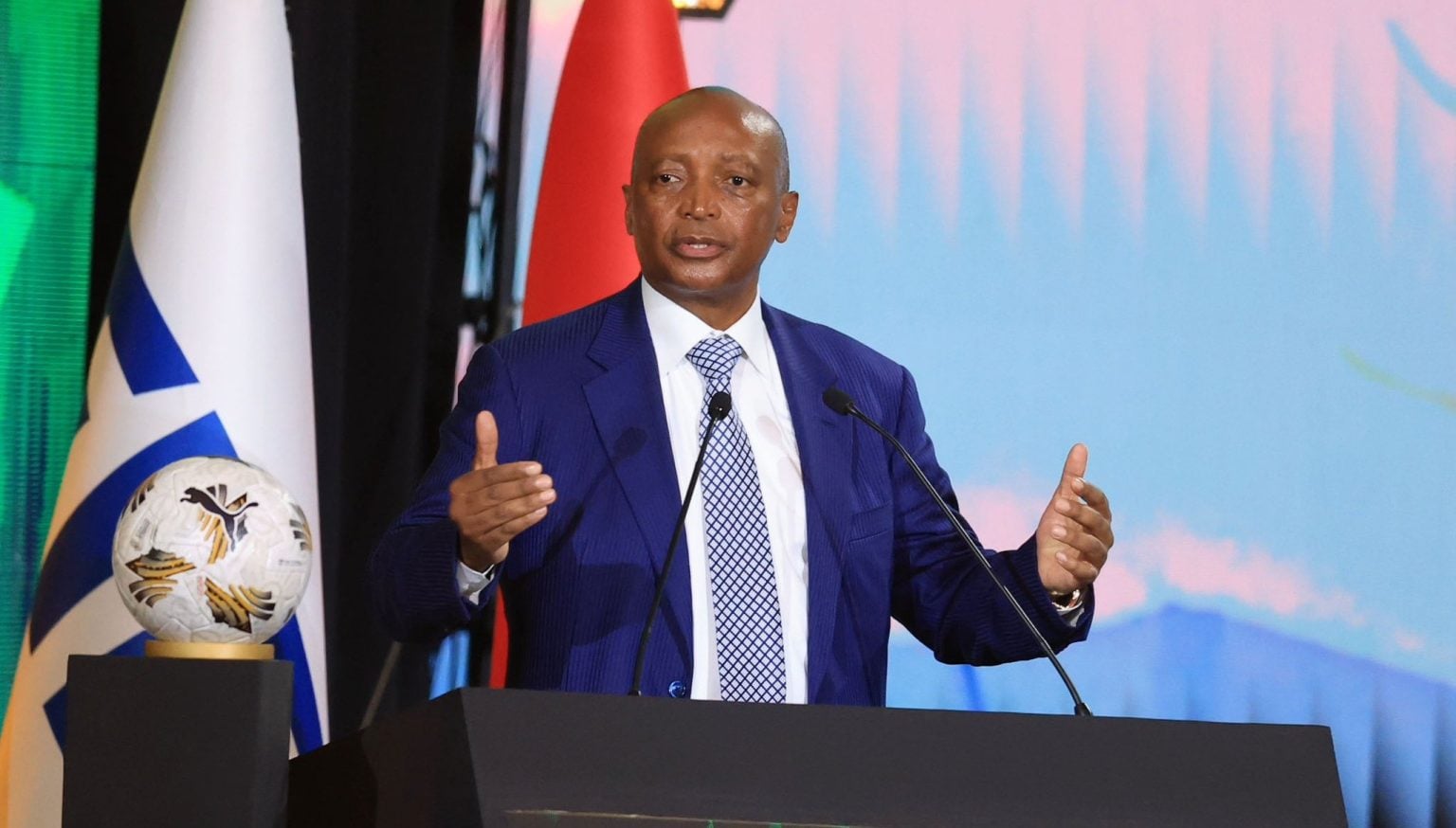 CAF President Patrice Motsepe addressing a CAF gathering