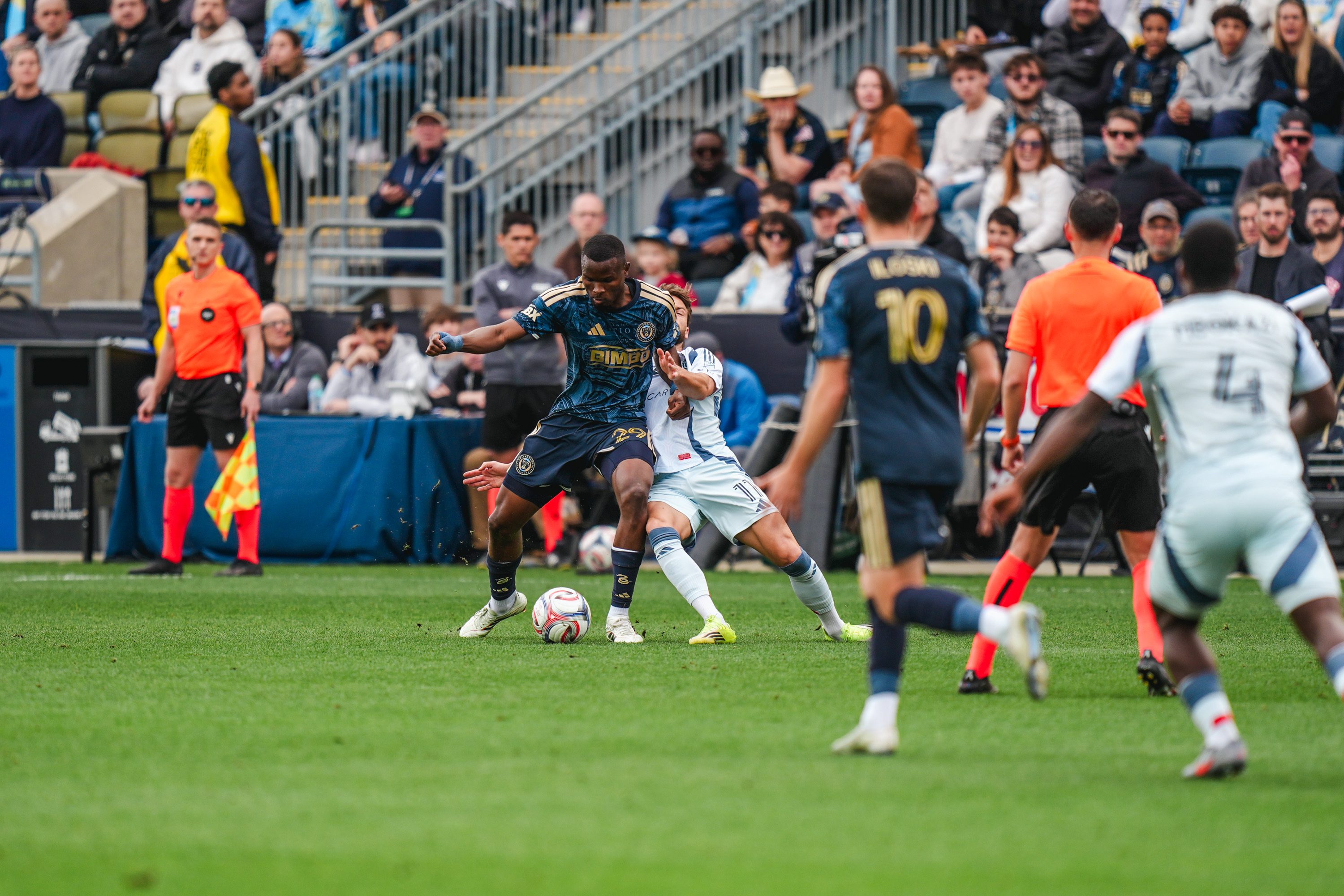 Olwethu Makhanya in action for Philadelphia Union vs Chicago Fire FC