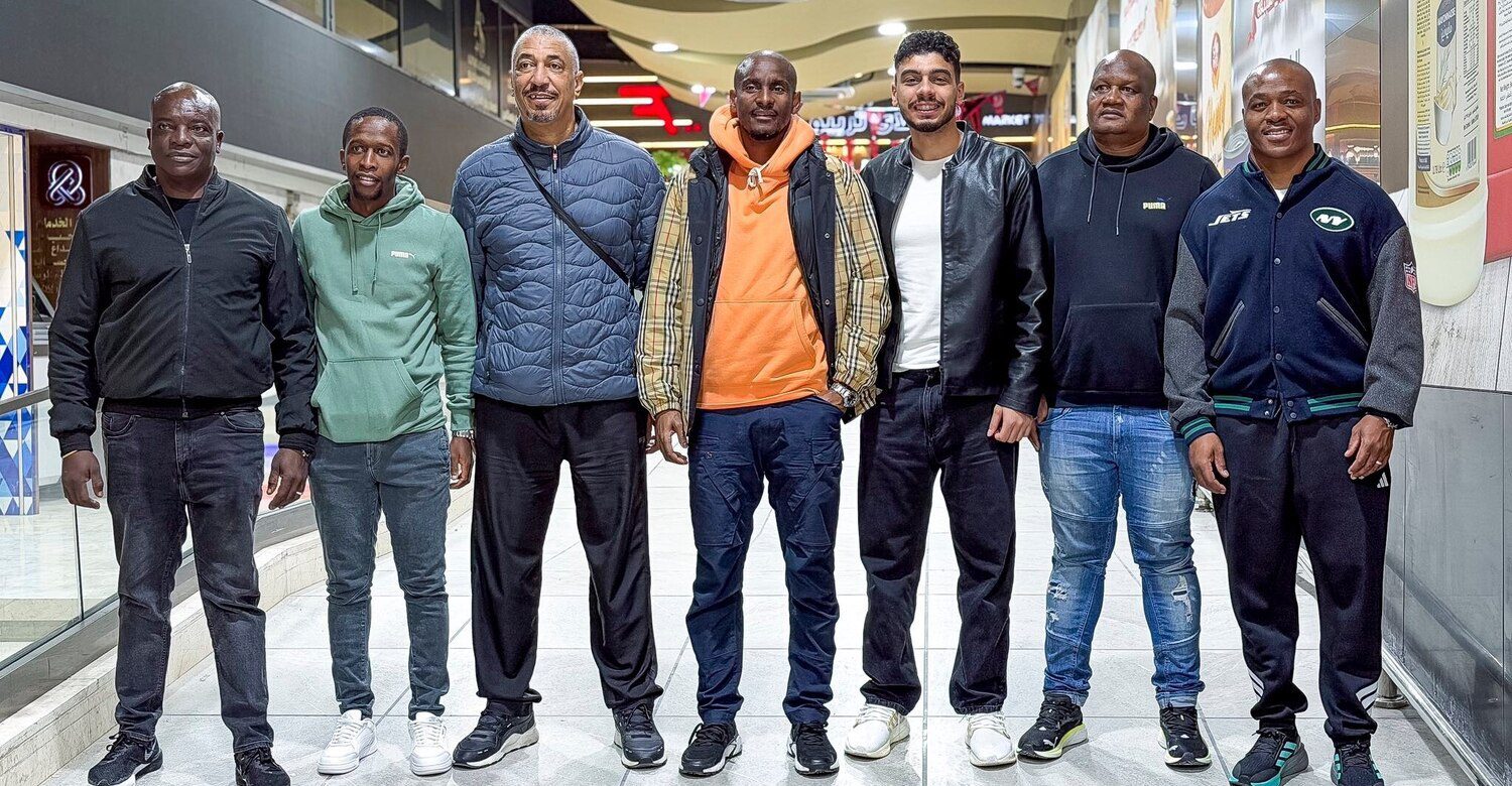 Rulani Mokwena and his backroom staff members at Al Ittihad