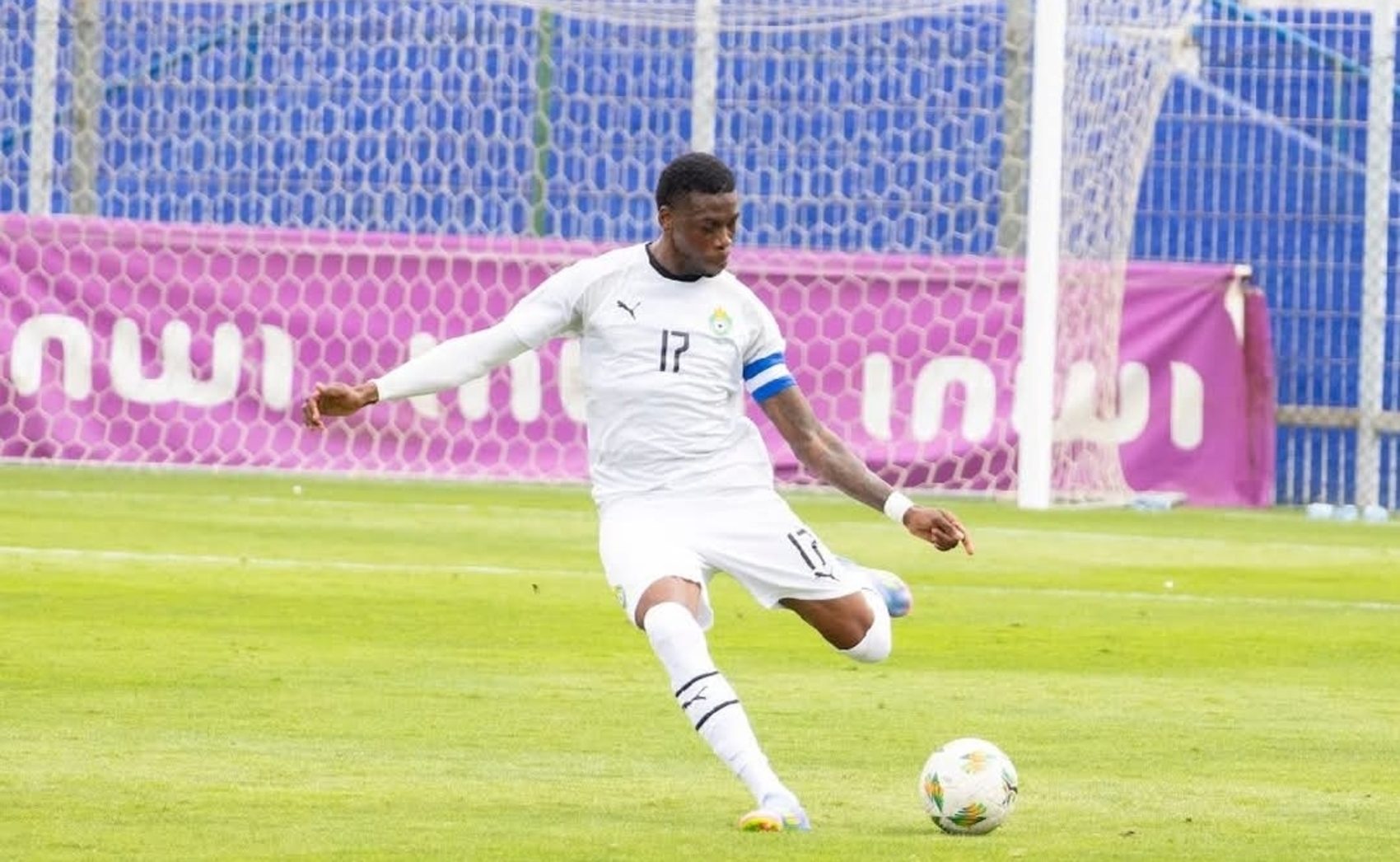 Teenage Hadebe in action for Zimbabwe