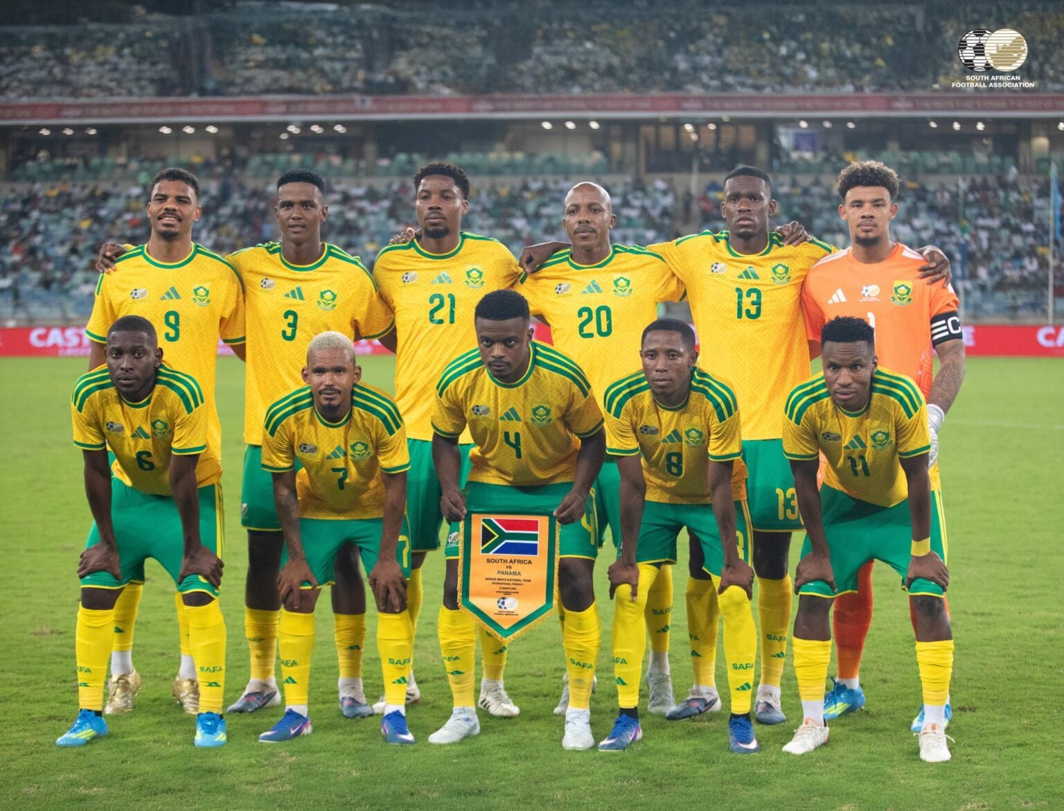 Bafana Bafana ahead of a match.