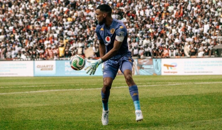 Kaizer Chiefs goalkeeper Brandon Petersen in action in the Soweto Derby against Orlando Pirates