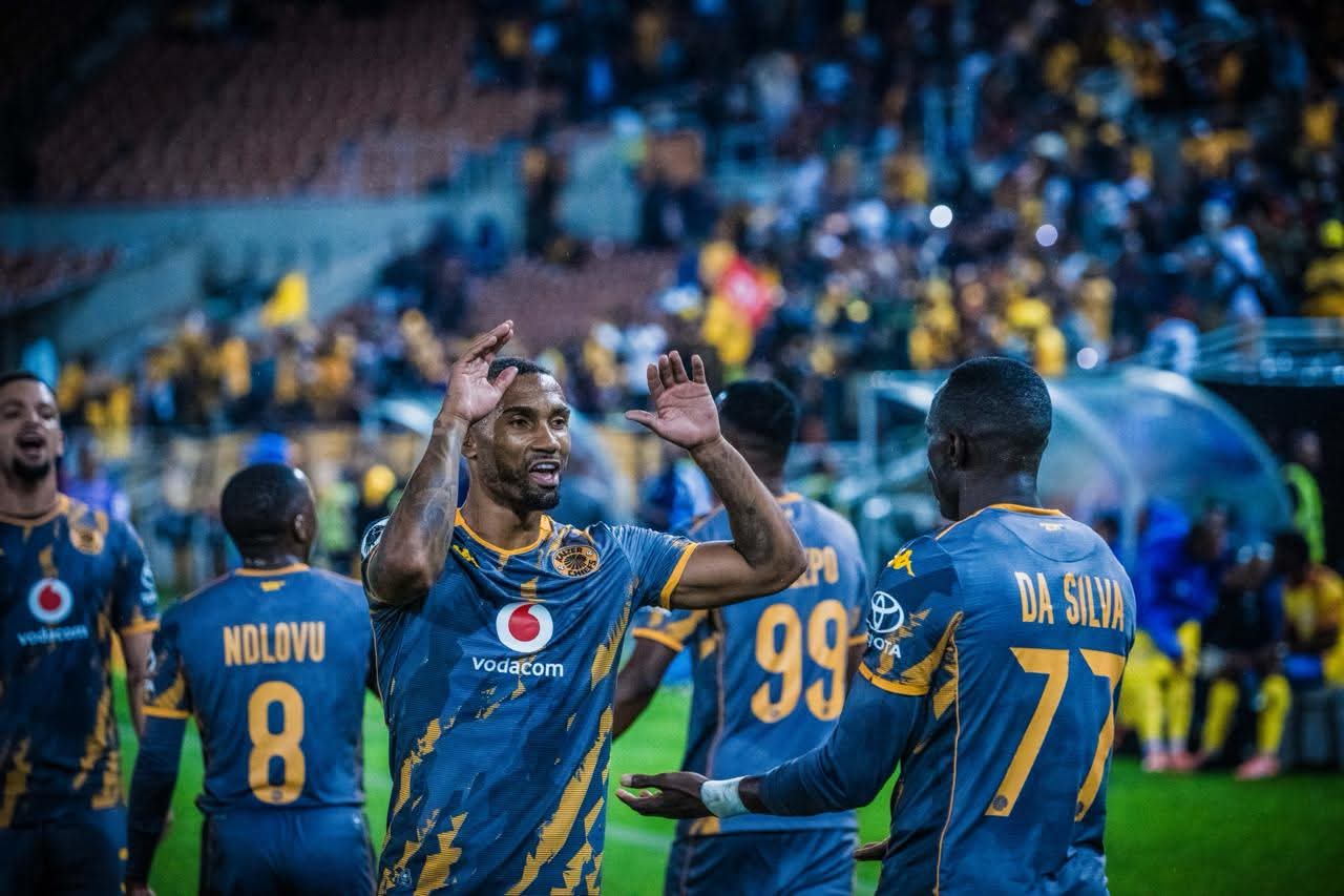 Kaizer Chiefs players celebrate against Magesi FC at New Peter Mokaba Stadium 