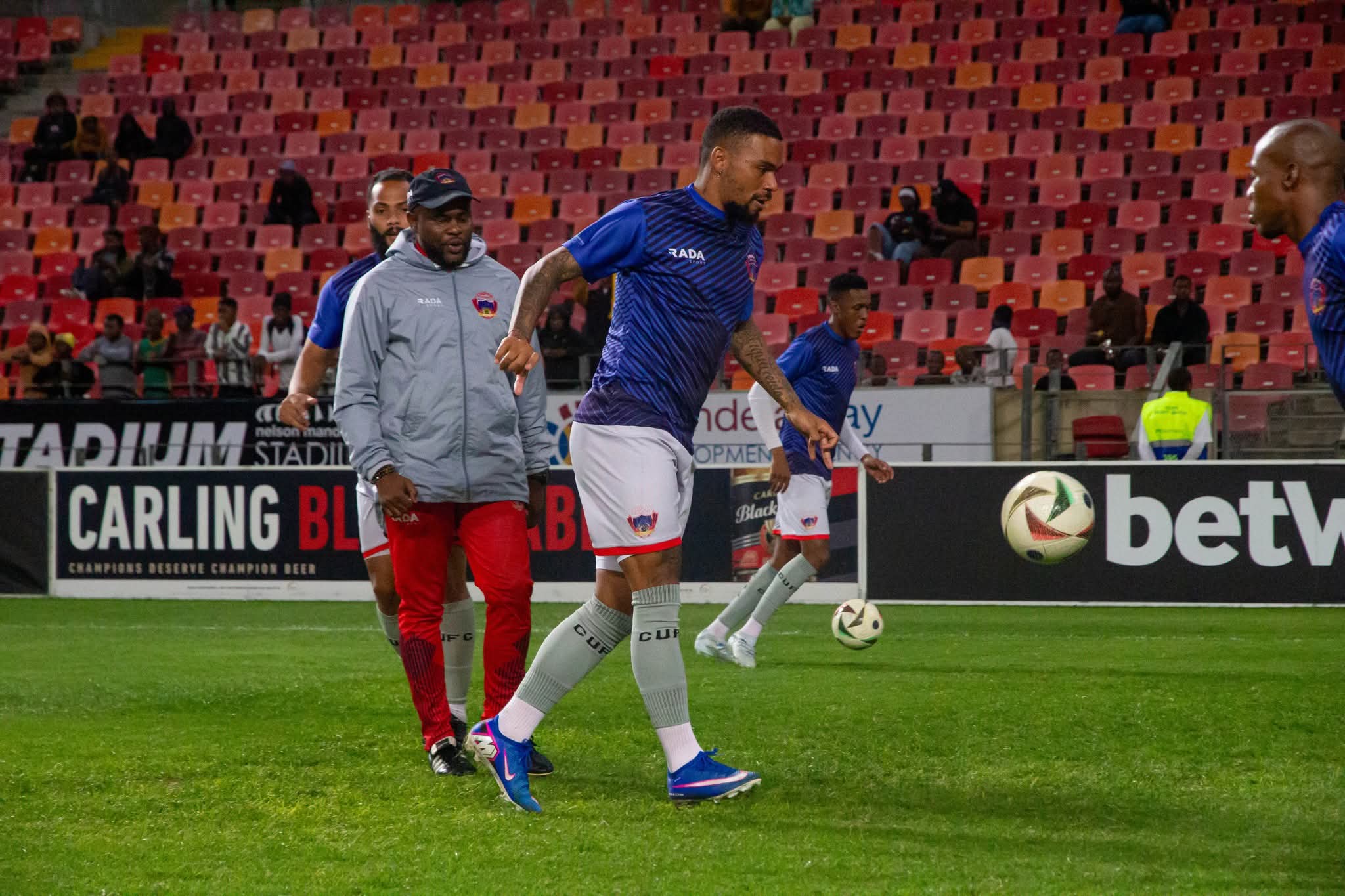 Chippa United FC warming up for Betway Premiership match