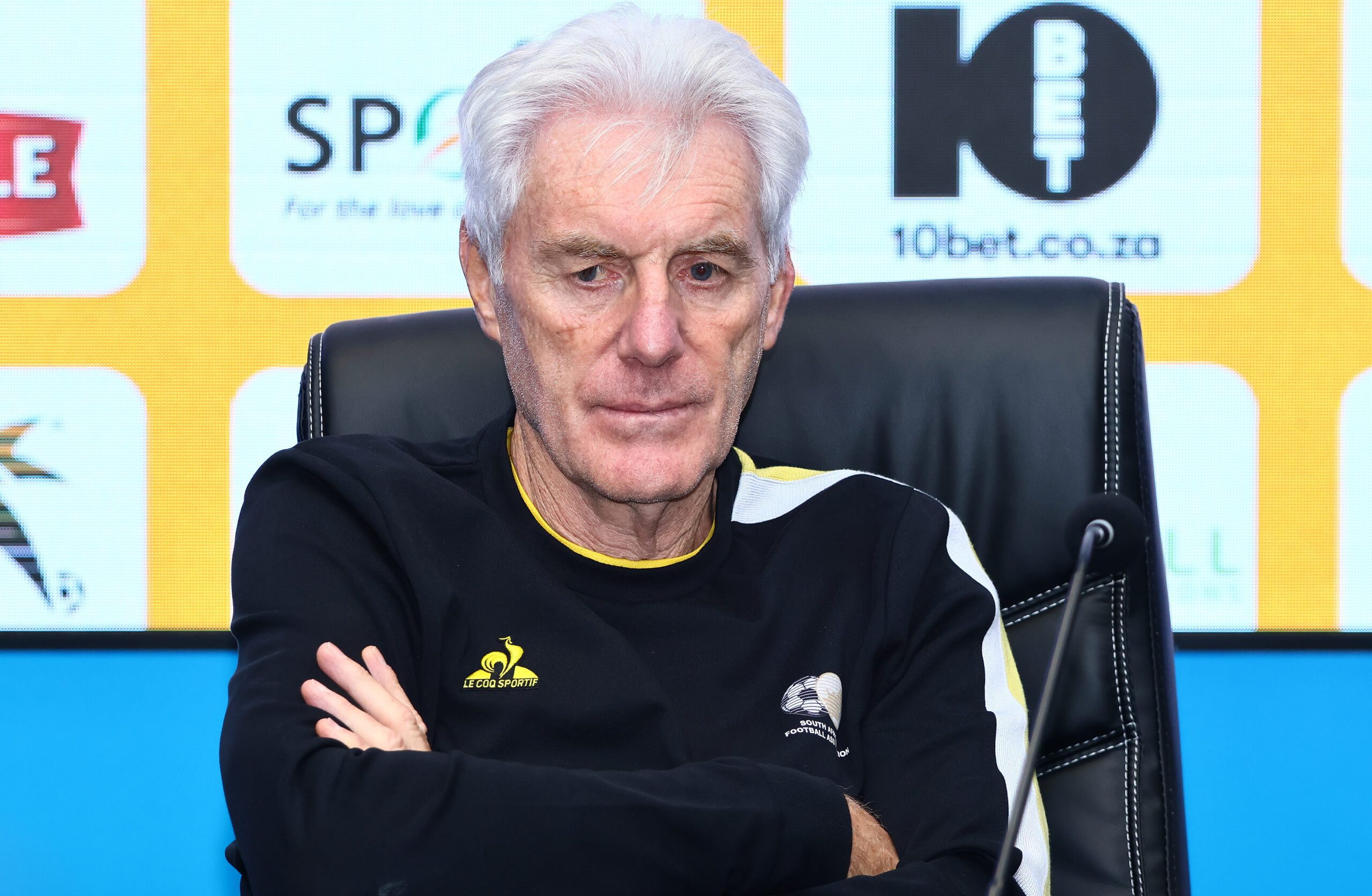 Hugo Broos of Bafana Bafana at a presser