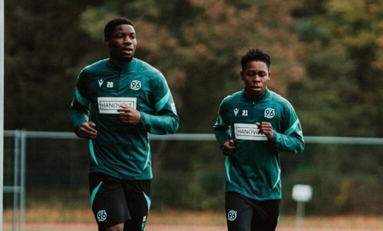 Ime Okon and Mwisho Mhango at training