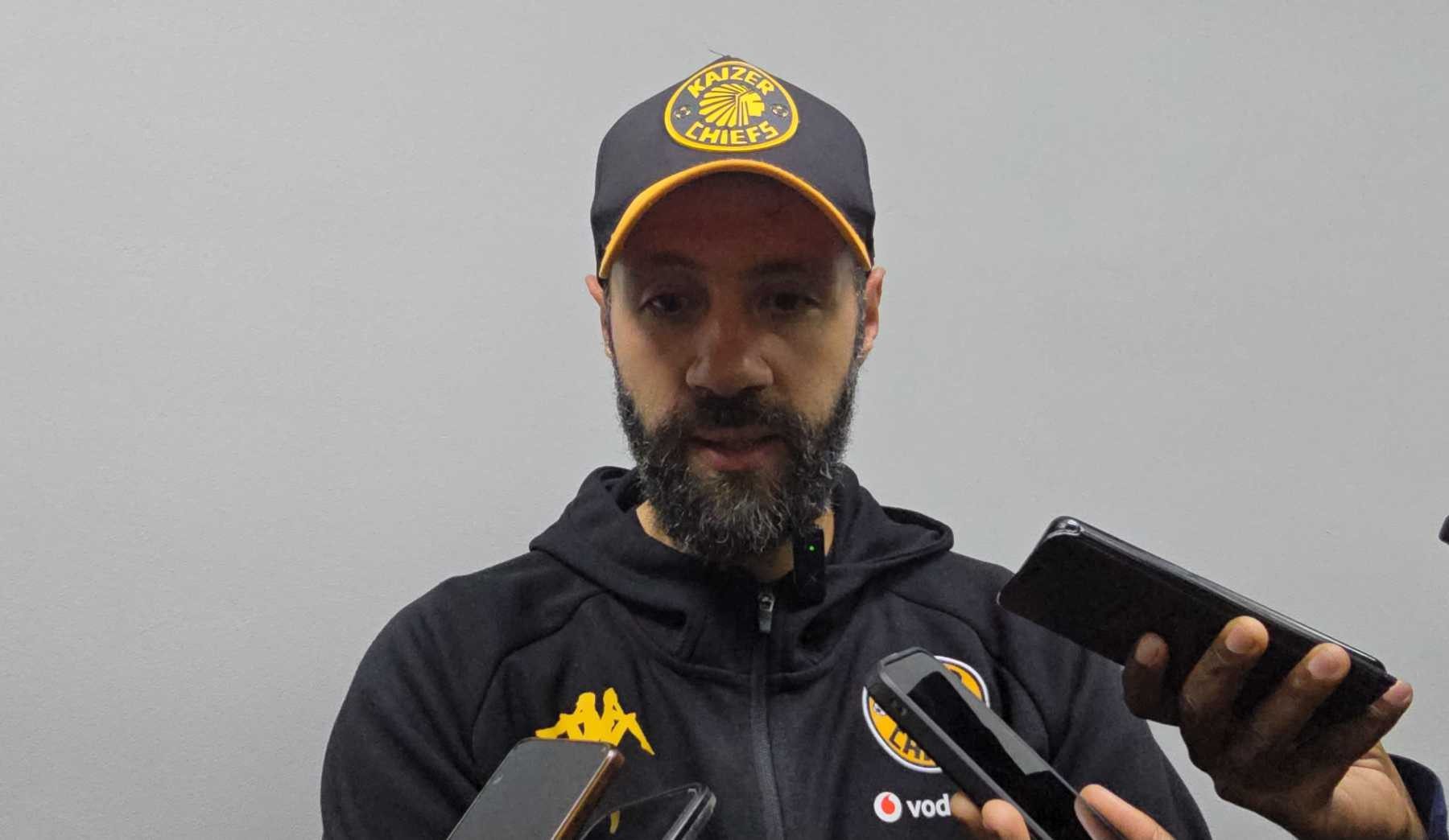 Kaizer Chiefs co-coach Khalil Ben Youssef talking to the media in Polokwane.