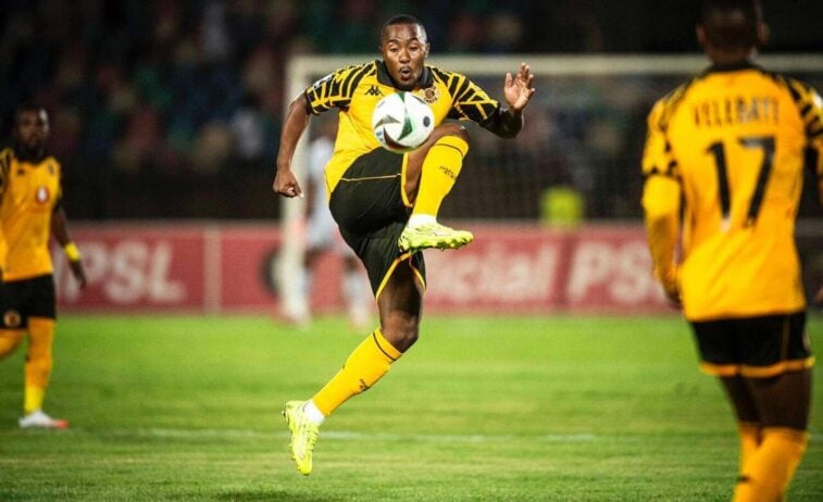 Lebohang Maboe controls the ball in action for Kaizer Chiefs