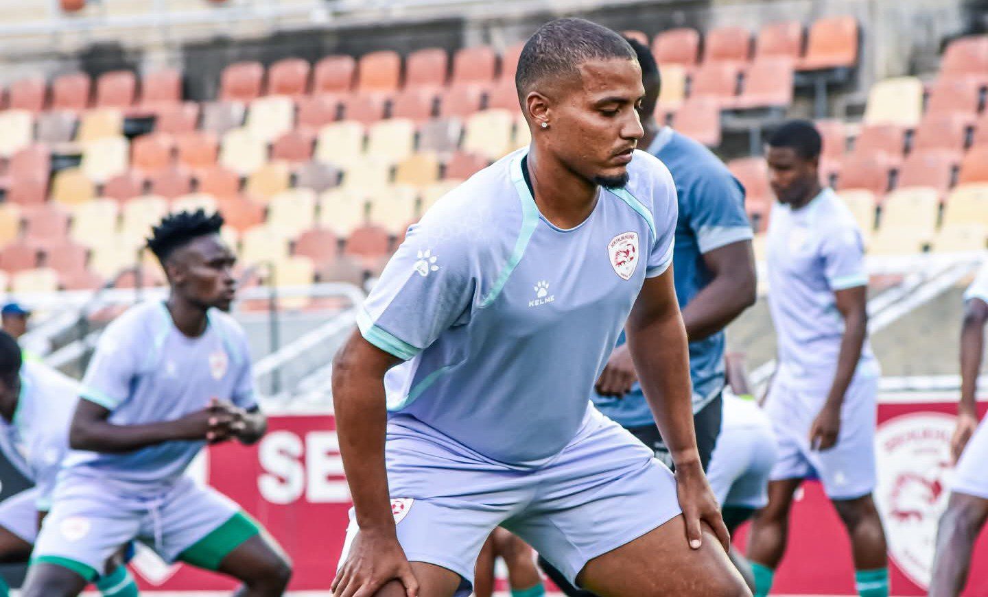 Rivaldo Coetzee during Sekhukhune United warm-up session before Magesi FC game