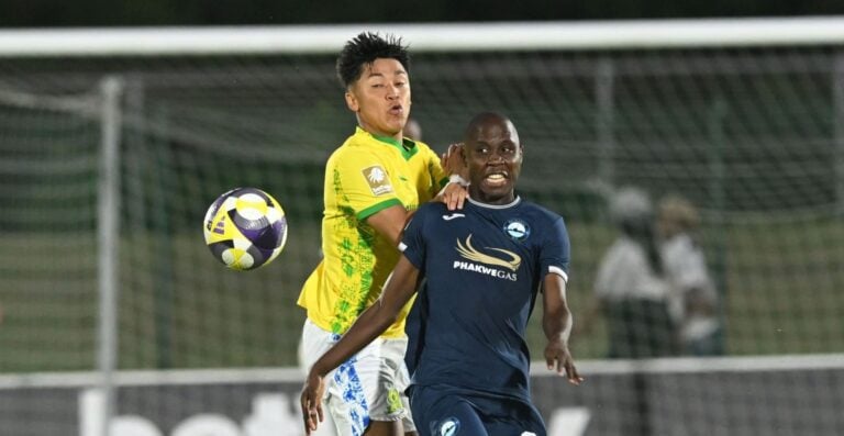 Marcelo Allende in action against Richards Bay at uMhlathuze Sports Complex