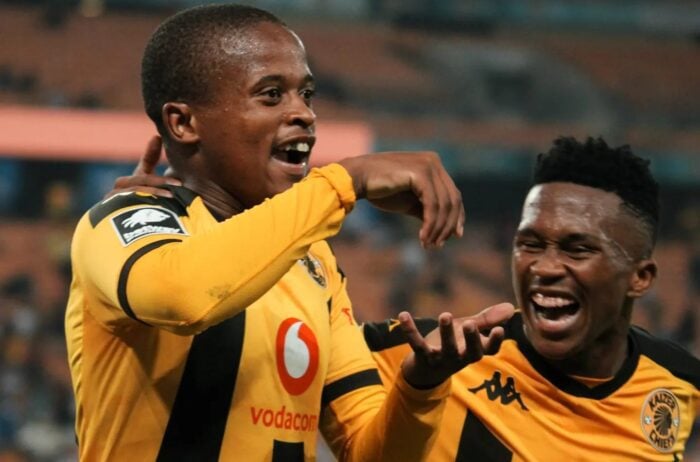 Wandile Duba and Mduduzi Shabalala of Kaizer Chiefs celebrate