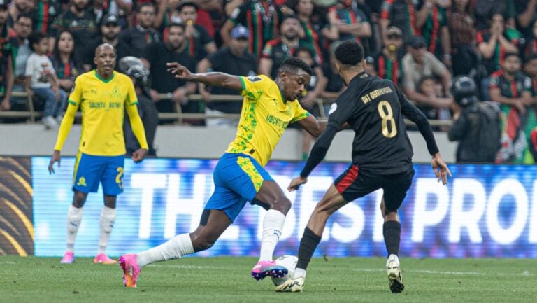 AS FAR versus Mamelodi Sundowns in Rabat in the second leg of the 2026 CAF Champions League final at the Prince Moulay Abdellah Stadium on Sunday, 24 May 2026
