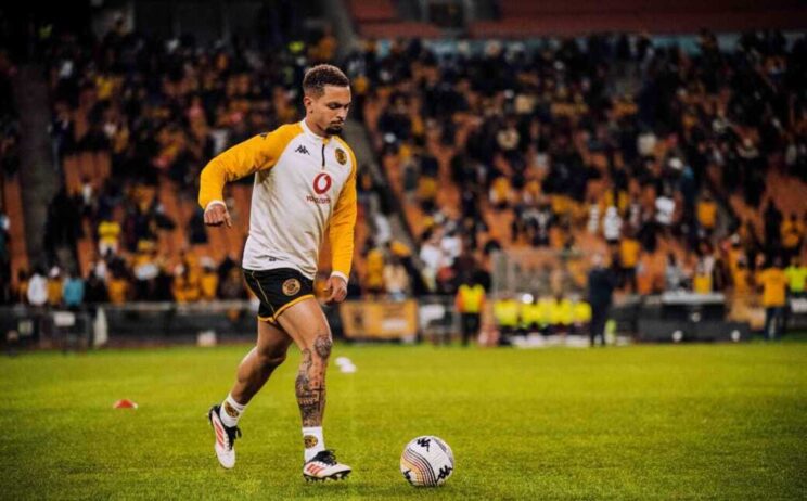 Aden McCarthy warming up for Kaizer Chiefs before a match
