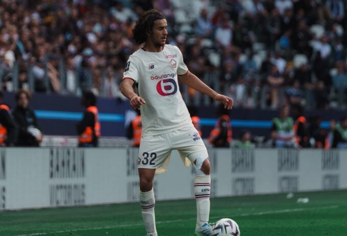 Ayyoub Bouaddi in action for Lille OSC