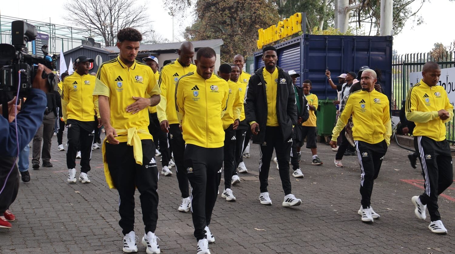 Bafana Bafana arrives at Castle Lager Fan Send Off event at the DP World Wanderers Stadium on Sunday 30 May