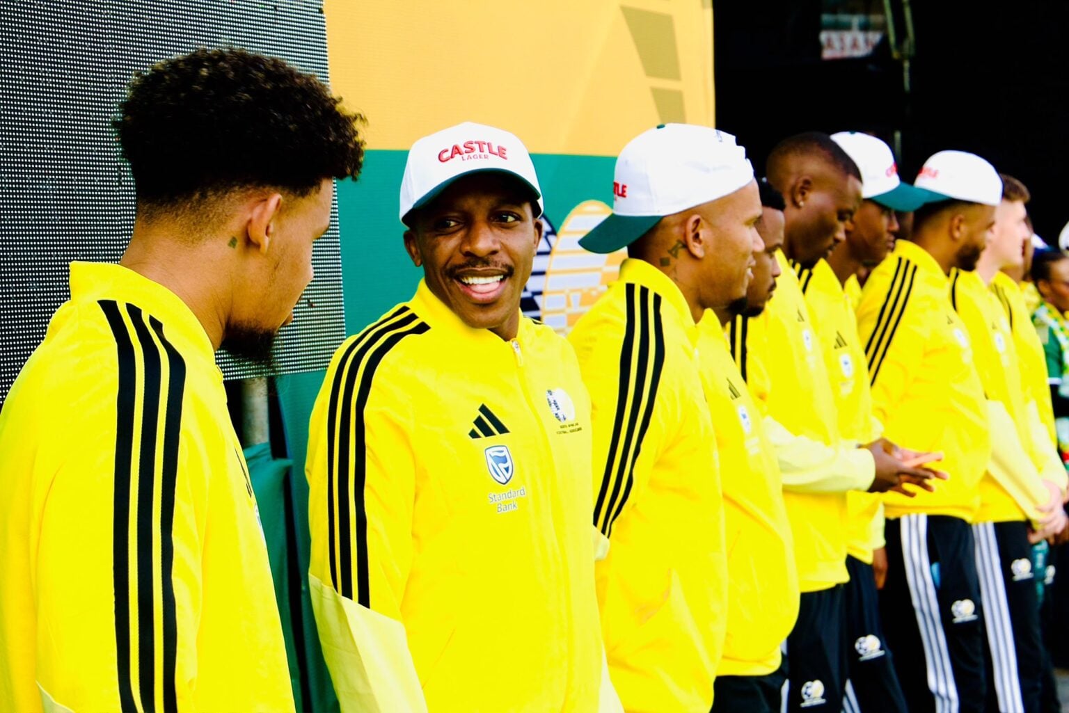 Bafana Bafana players during a social event in Johannesburg