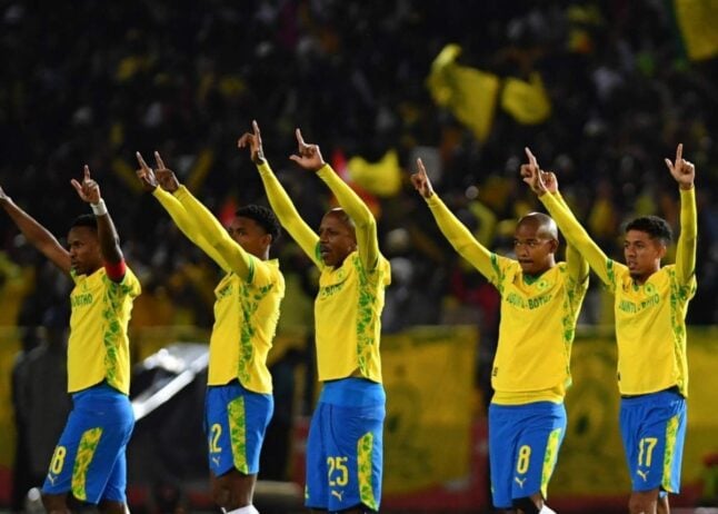 Mamelodi Sundowns players great supporters at the Mbombela Stadium. Image: Mamelodi Sundowns media