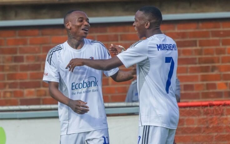 Khama Billiat celebrating his goal at Rufaro Stadium