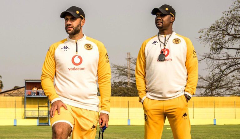 Cedric Kaze and Khalil Ben Youssef conducting a Kaizer Chiefs training session