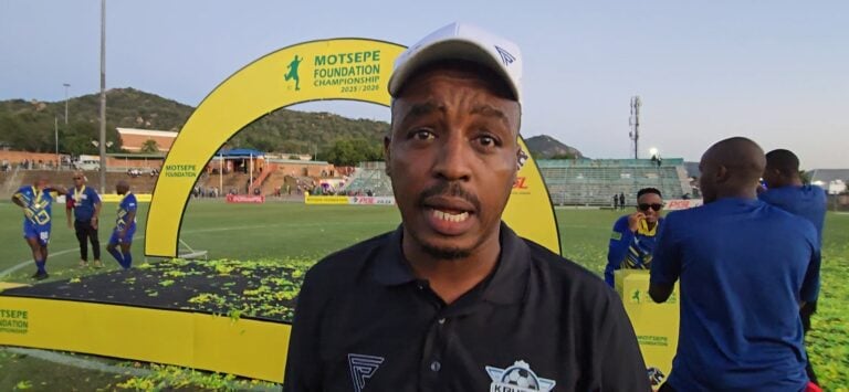 Kruger United coach Abram Mongoya talking to FARPost at the Kanyamazane Stadium in Mbombela.