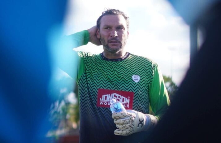 Darren Keet in Durban City FC colours