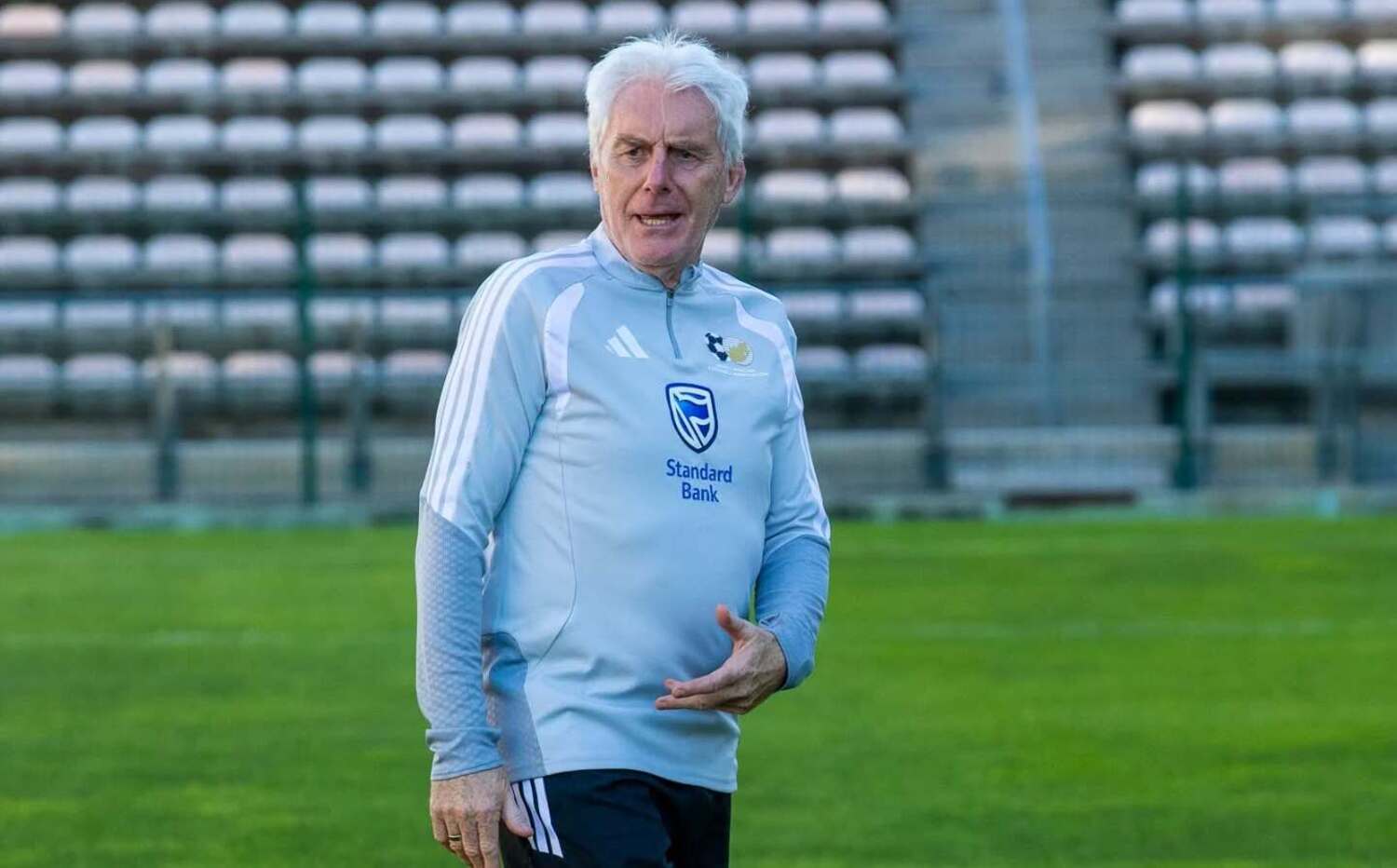 Hugo Broos conducting a Bafana Bafana training session