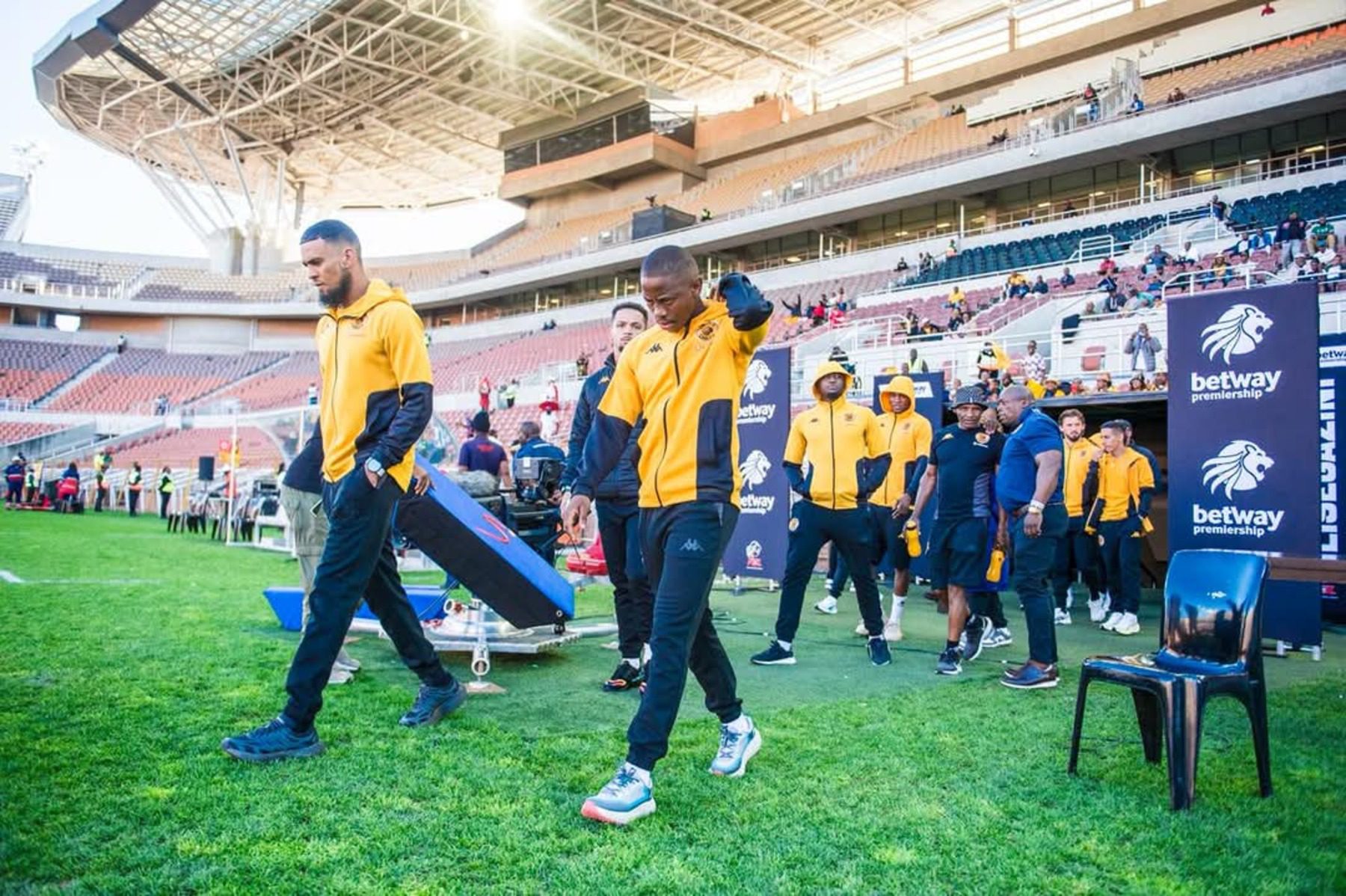 Kaizer Chiefs pitch inspection ahead of a Betway Premiership match