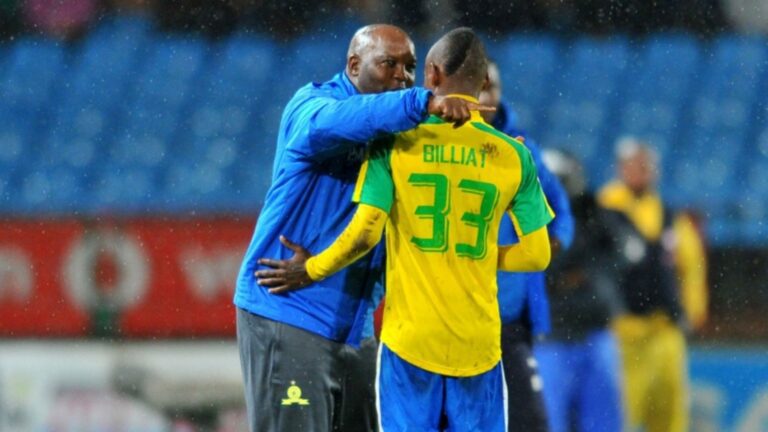 Khama billiat and Pitso Mosimane during a match