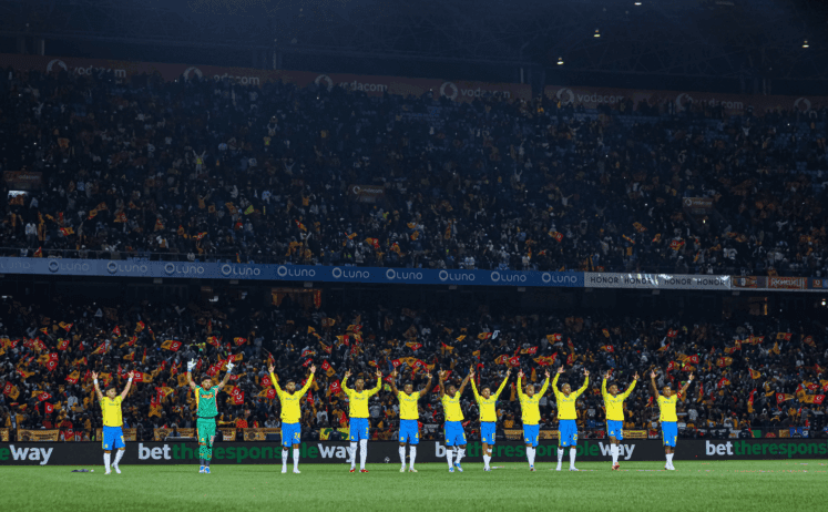 Mamelodi Sundowns players saluting fans