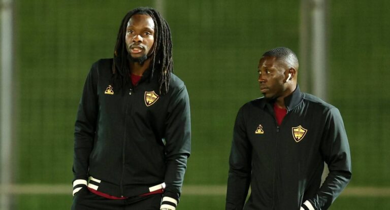 Olisa Ndah in pitch inspection with Stellenbosch FC