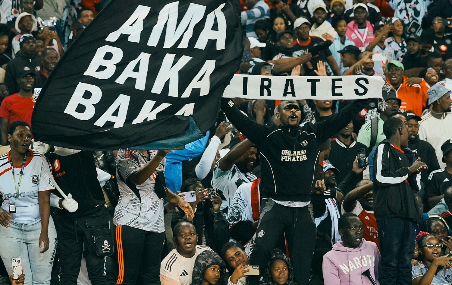 Orlando Pirates fans cheering on their team