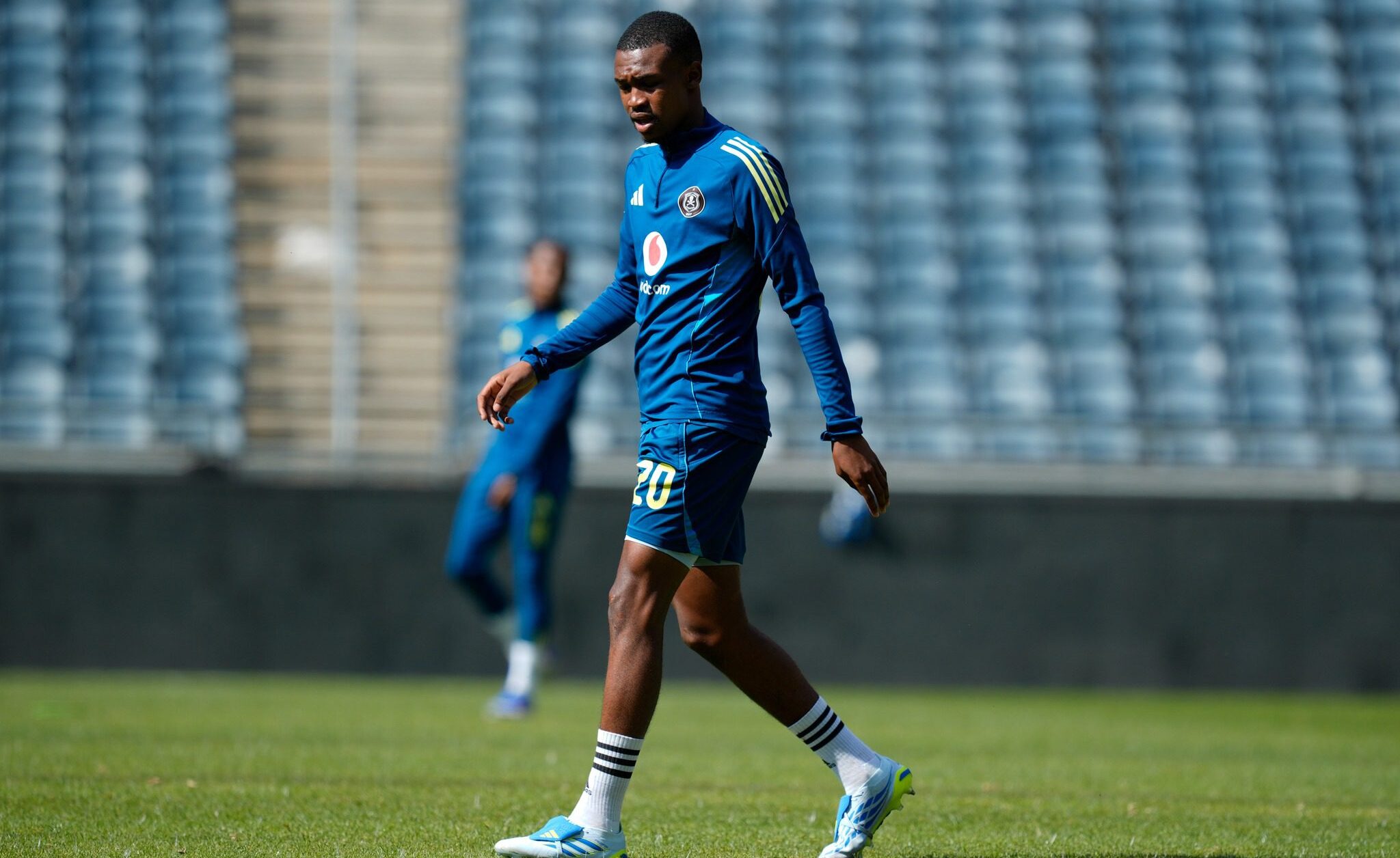 Orlando Pirates midfielder Simphiwe Selepe at training
