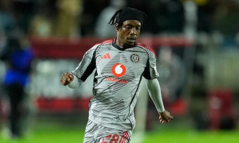 Patrick Maswanganyi in action for Orlando Pirates against Stellenbosch FC