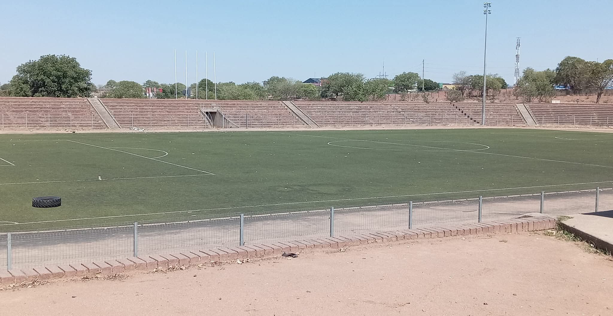 The artificial pitch at the Thulamahashe Stadium in Bushbuckridge.