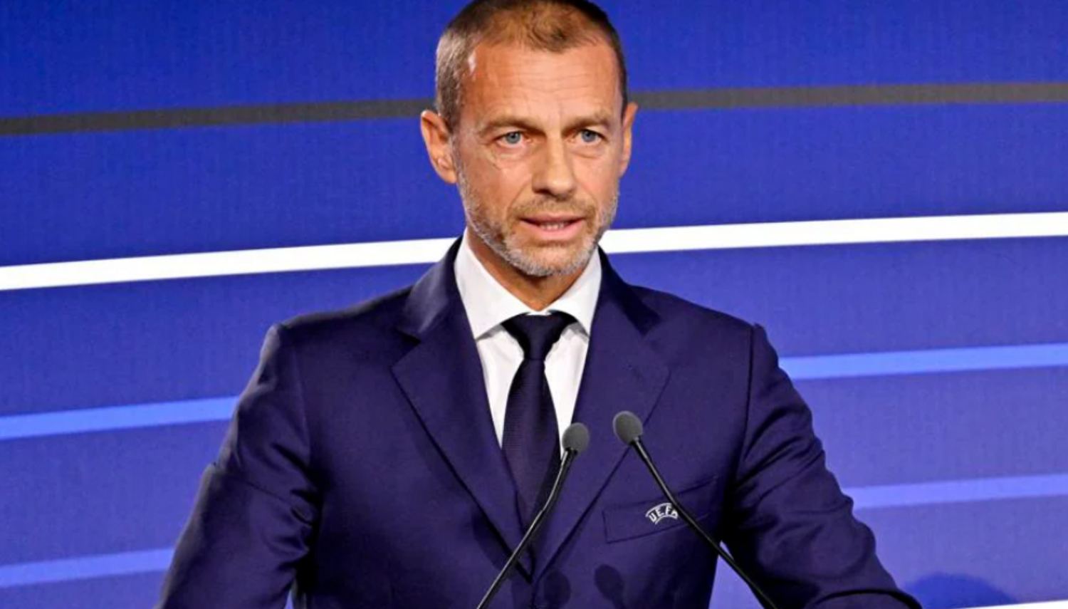 Aleksander Ceferin addressing a UEFA congress